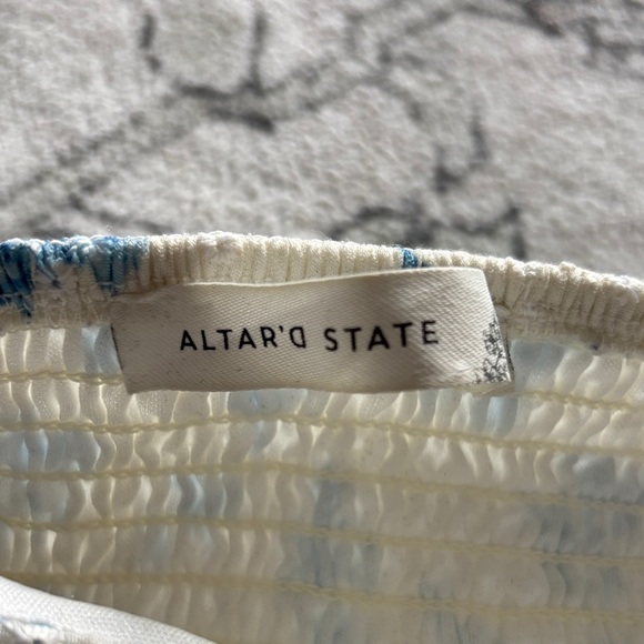 Altar'd State White Top with Light Blue Accents - Picture 2 of 3